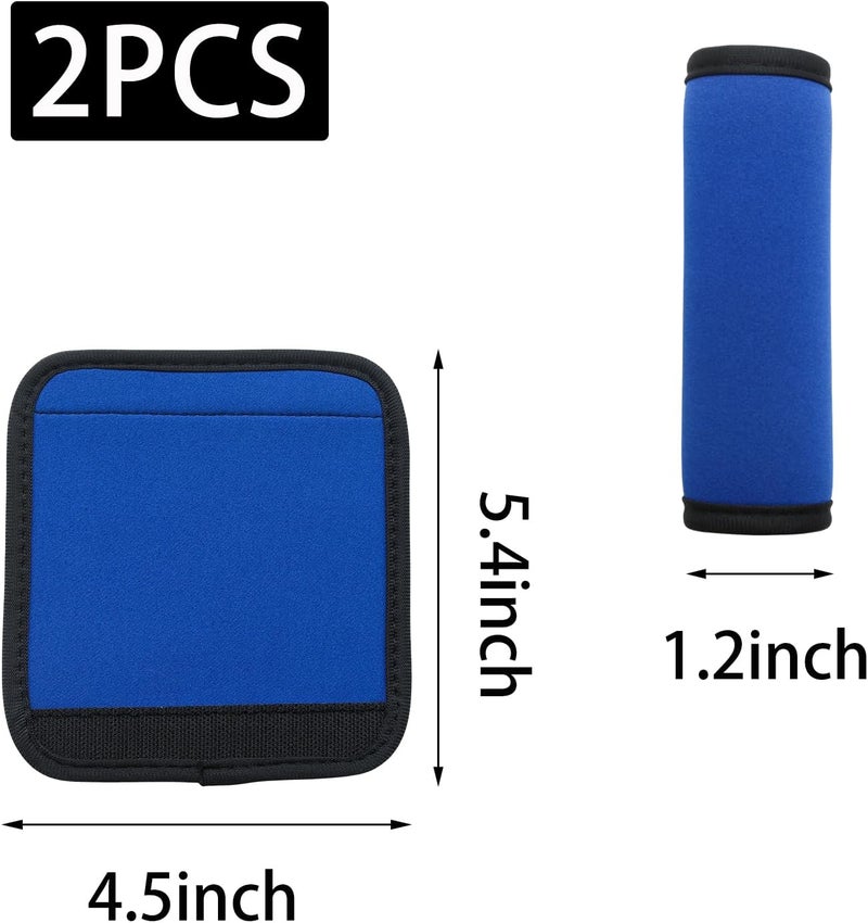 JAKOUE 2pcs Dark Blue Luggage Handle Wraps for Suitcase- Soft Suitcase Handle Covers for Travel Accessories（ Bright Color for Suitcase Tags Identifiers ） - Image 2